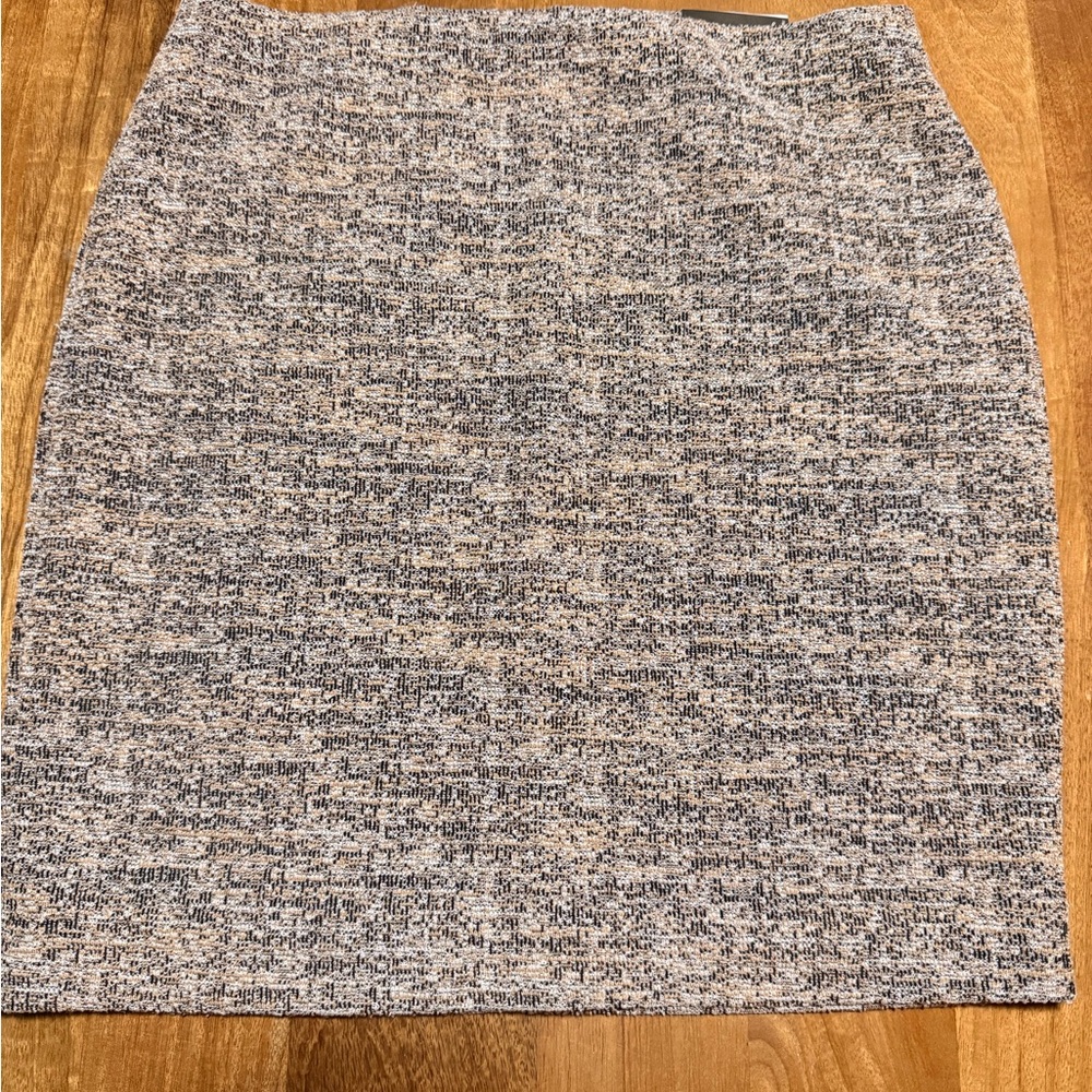 Express Black and Cream Tweed Pencil Skirt